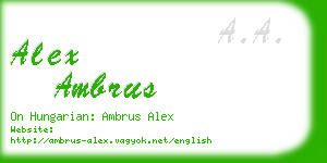 alex ambrus business card